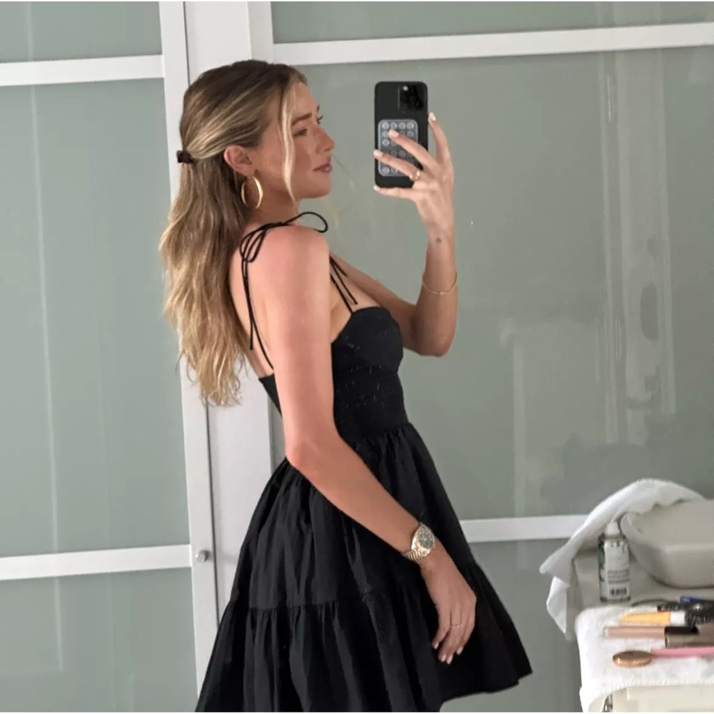 STAUD Landry Black Mini Dress S - Picture 2 of 6